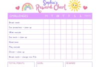 Reward chart printable charts kids pdf word download excel