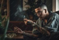 Premium AI Image | Man smoking marijuana on the home How To Travel Sustainably On A Budget